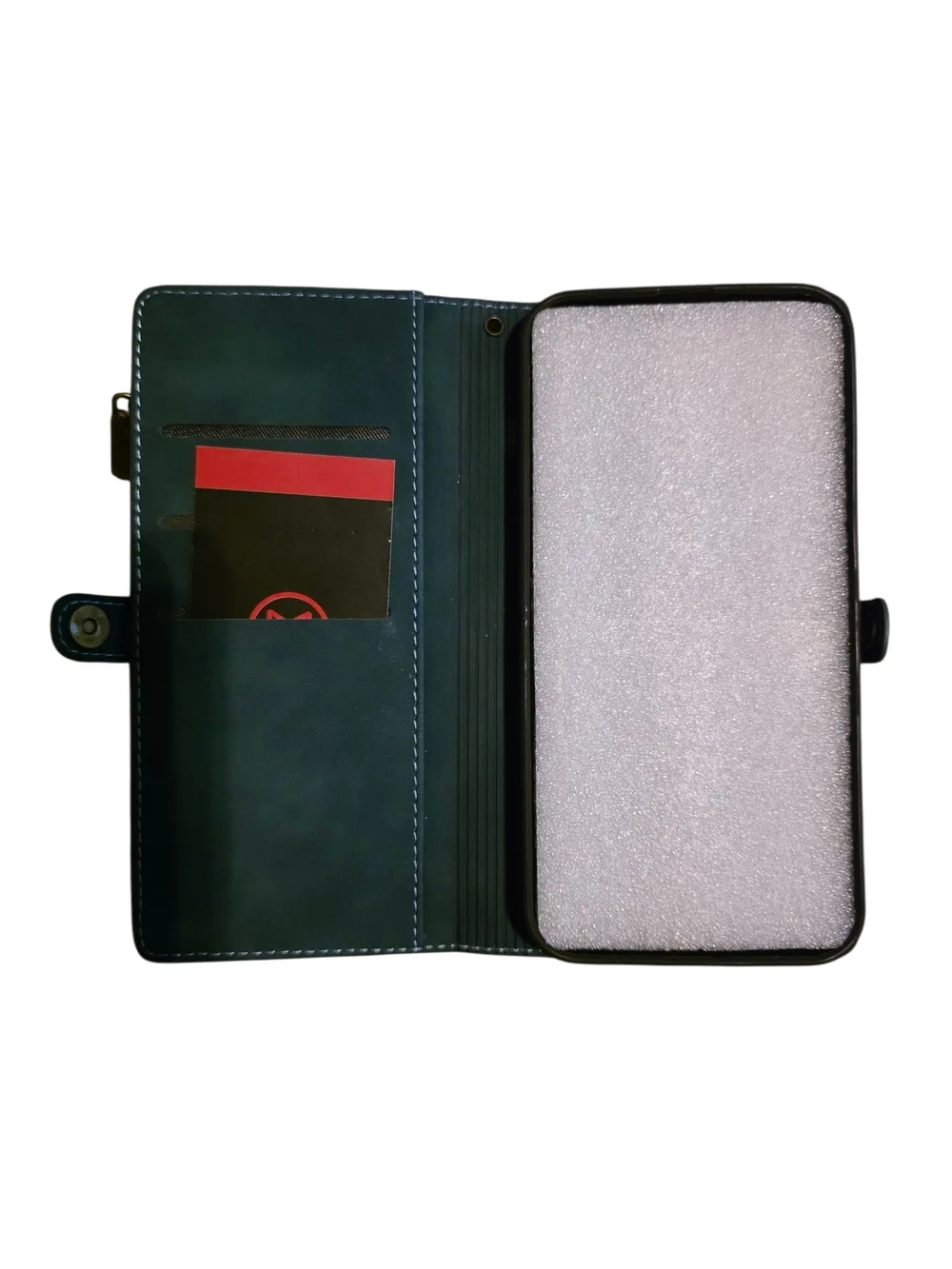 Premium Teal Wallet Phone Case with Wrist Strap - Magnetic Closure, Iphone 13